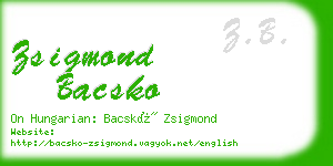 zsigmond bacsko business card